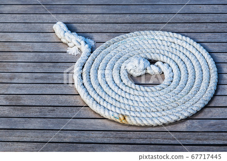 Rope neatly left on a boat Rope neatly left on a boat 67717445