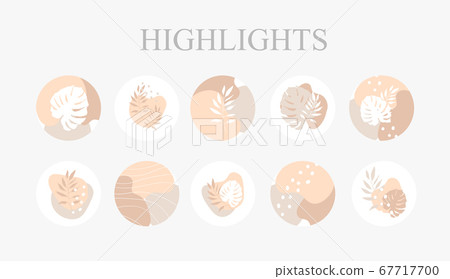 Set of vector icons for your business, scrapbooking, bullet journalling, story buttons. Vector set design templates icons and emblems - social media story highlight.	 67717700