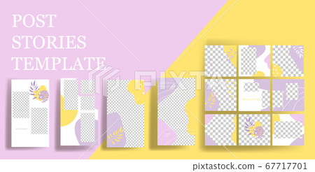 Design backgrounds for social media banner.Set of instagram stories and post frame templates.Vector cover. Mockup for personal blog or shop.Layout for promotion.Endless square puzzle.	 67717701