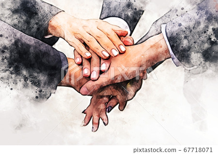 Hand shake illustration hi-res stock photography and images - Alamy