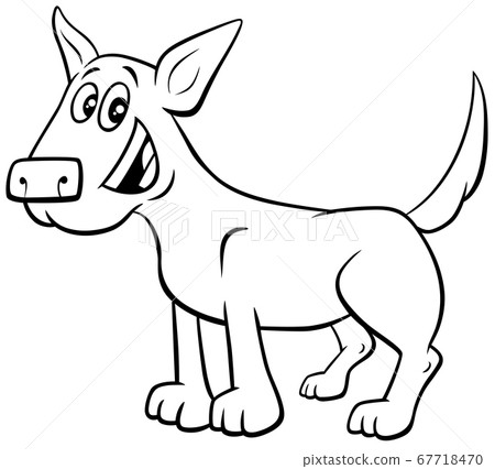 Cartoon Dog Or Puppy Coloring Book Page Stock Illustration 67718470 Pixta