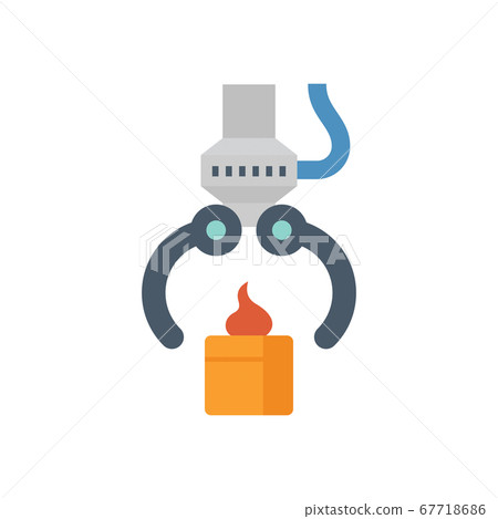 Robot hand picking up sweet food in food - Stock Illustration [67718686 ...