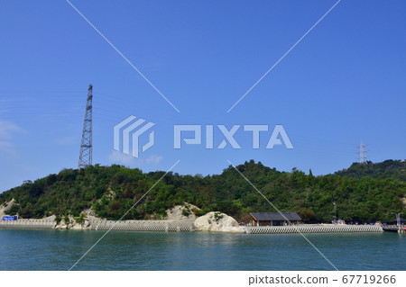 Scenery of Okunoshima (Usagi Island) and ferry route to the island 67719266