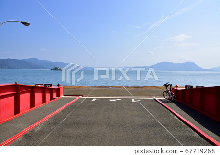 Scenery of Okunoshima (Usagi Island) and ferry route to the island 67719268