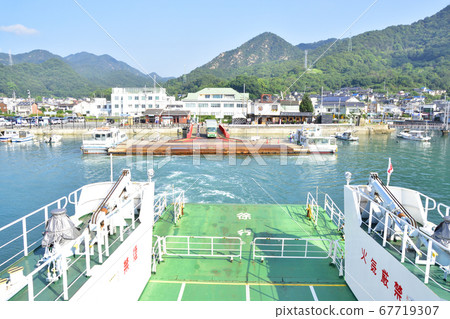 Scenery of Okunoshima (Usagi Island) and ferry route to the island 67719307