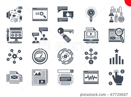 Glyph Icons Set of Search Engine Optimization Glyph Icons Set of Search Engine Optimization 67720687