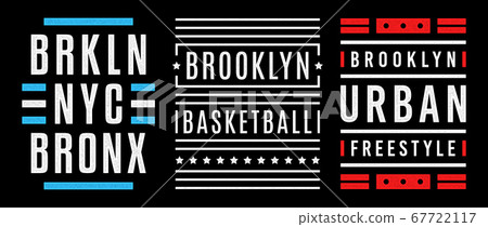 Vector retro illustration on the theme of Brooklyn. Urban. Modern. Stylized vintage grunge white typography, t-shirt graphics, poster, print. 67722117