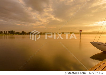 Morning mood at Lake Constance, Moos, Baden-Wuerttemberg, Germany 67722437