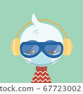 Face mask cartoon animal illustration. 67723002