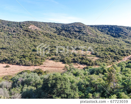 Aerial view of Los Penasquitos Canyon Preserve, San Diego 67723039