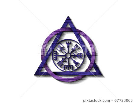 Vegvisir Viking Compass. The Vikings used many symbols in accordance to Norse mythology,  widely used in Viking society. Logo icon Wiccan esoteric. Illuminati Symbol Freemasonry isolated on white 67723063