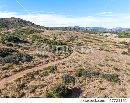 Aerial view of Los Penasquitos Canyon Preserve, San Diego 67723161