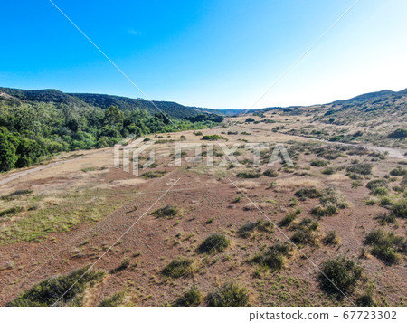 Aerial view of Los Penasquitos Canyon Preserve, San Diego 67723302