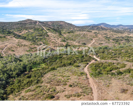Aerial view of Los Penasquitos Canyon Preserve, San Diego 67723392