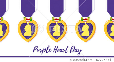 Vector template poster Purple Heart Day 67723451