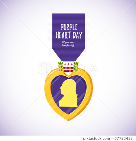 Purple Heart Day. Isolated vector badge 67723452