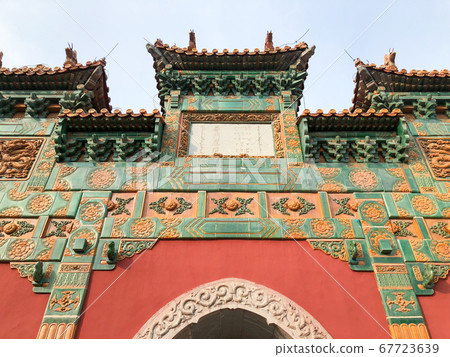 Gate inside The Putuo Zongcheng Buddhist Temple, one of the Eight Outer Temples of Chengde, China 67723639