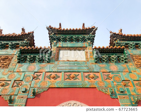 Gate inside The Putuo Zongcheng Buddhist Temple, one of the Eight Outer Temples of Chengde, China 67723665