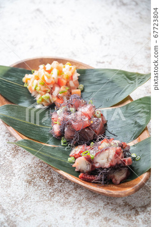 authentic hawaiian poke and lomi-lomi salmon 67723804