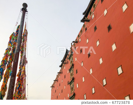 Buddhist color prayer flags at The Putuo Zongcheng Buddhist Temple, Chengde, China Buddhist color prayer flags at The Putuo Zongcheng Buddhist Temple, Chengde, China 67723878