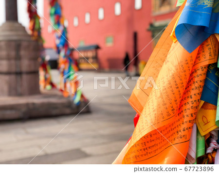 Buddhist color prayer flags at The Putuo Zongcheng Buddhist Temple, Chengde, China 67723896