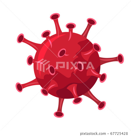 Red round dangerous bacteria isolated on white Red round dangerous bacteria isolated on white 67725428