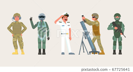 Military character set in various occupations Military character set in various occupations 67725641