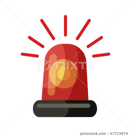 Red fire alarm emergency flasher isolated on white 67725674