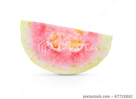 half red guava isolated on white background half red guava isolated on white background 67728882