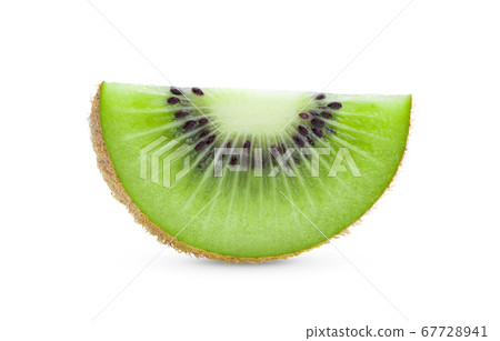 .slice kiwi fruit on white background 67728941