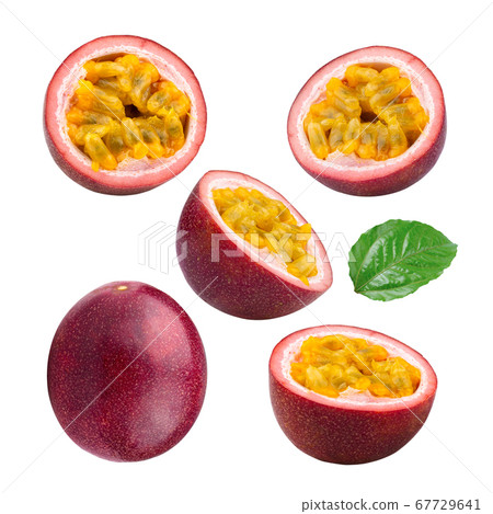 set of passion fruit isolated on the white 67729641