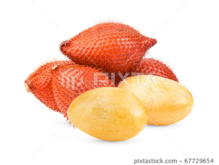 Fruit Salak with leaf isolated on white background Fruit Salak with leaf isolated on white background 67729654