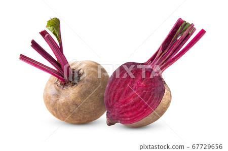 Beetroot with leaves on white background Beetroot with leaves on white background 67729656