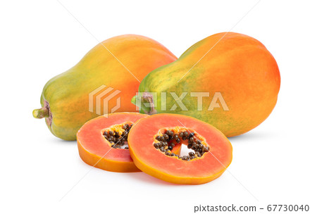 ripe papaya fruit isolated on white background ripe papaya fruit isolated on white background 67730040
