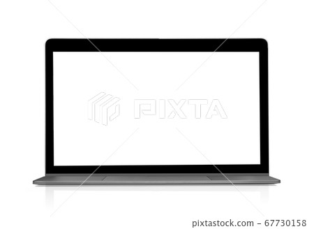 laptop with empty space on white background 67730158