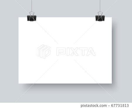 Realistic vector white paper A4 horizontal mockup Realistic vector white paper A4 horizontal mockup 67731813