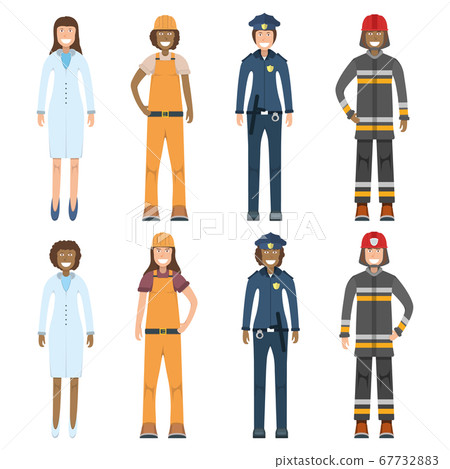 Character doctor, policeman, worker, firefighter Character doctor, policeman, worker, firefighter 67732883