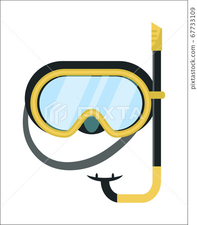 Facial mask for diving isolated on white backdrop 67733109