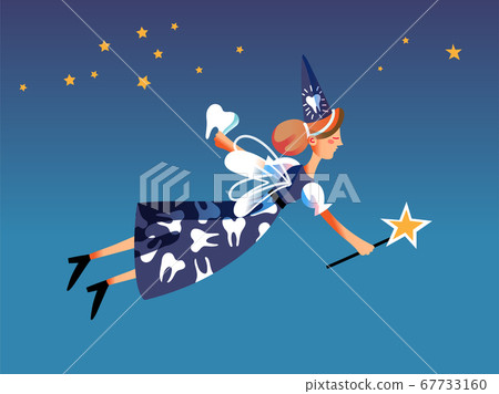 Teeth fairy fantastic character flying in sky Teeth fairy fantastic character flying in sky 67733160