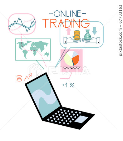 Laptop, trade stock market icon isolated on white Laptop, trade stock market icon isolated on white 67733163