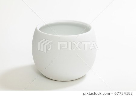 White porcelain flowerpot for houseplants 67734192