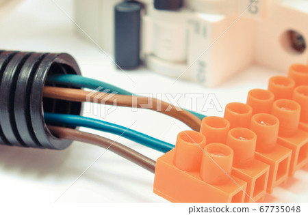 Electrical cube with connections of electric wires Electrical cube with connections of electric wires 67735048