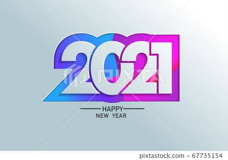 2021 happy new year in colour banner paper design, 2021 happy new year in colour banner paper design, 67735154