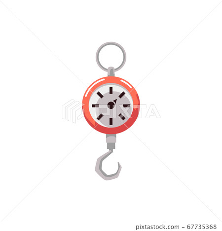 Icon of weigher or scales, steelyard with hook flat vector illustration isolated. Icon of weigher or scales, steelyard with hook flat vector illustration isolated. 67735368