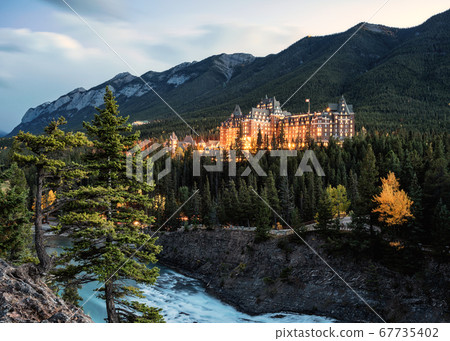 View of Fairmont banff springs luxury hotel with View of Fairmont banff springs luxury hotel with 67735402