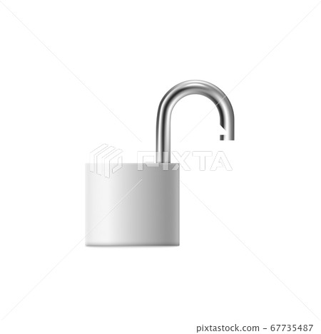 Open metal security lock isolated on white background Open metal security lock isolated on white background 67735487