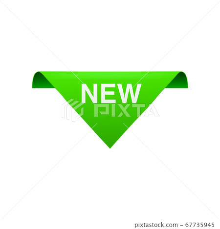 New corner banner or badge template realistic vector illustration isolated. 67735945