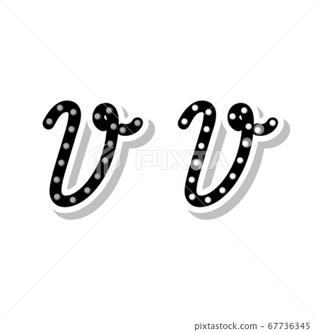 Alphabet Letter V With Light Bulb On And Off Stock Illustration 67736345 Pixta