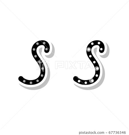 Letter S of the alphabet with light bulb on and off 67736346