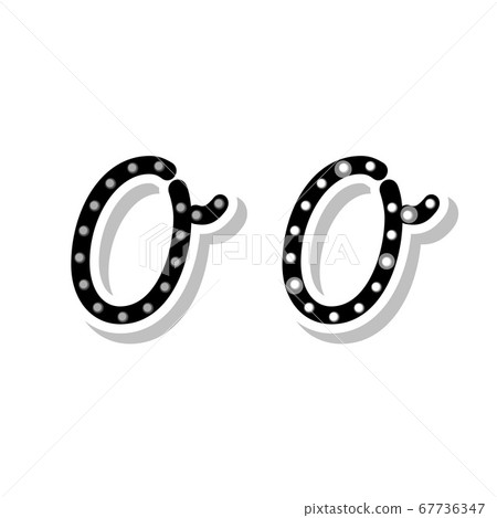 Letter O with light bulb on and off 67736347
